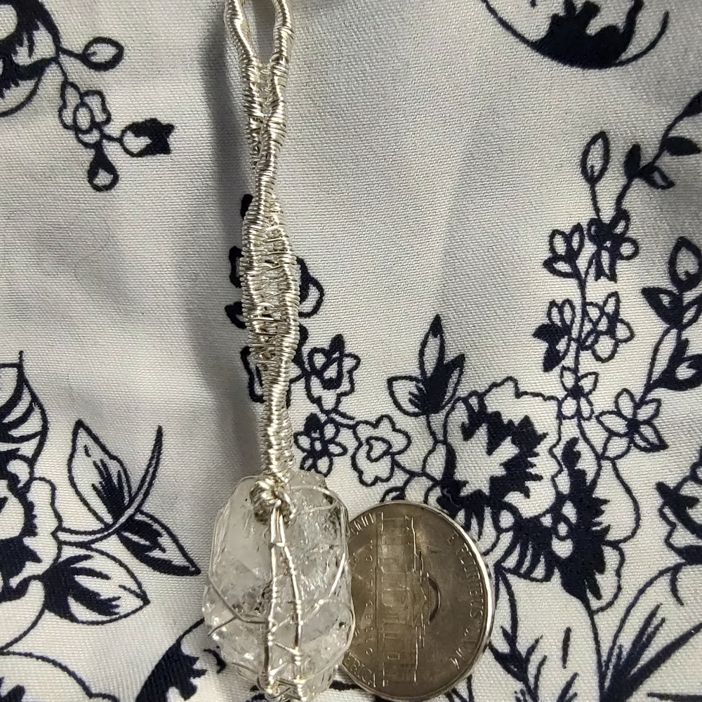 Herkimer diamond pendant handmade - Picture 3 of 3